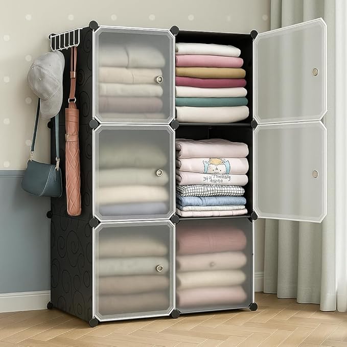 EVRUM Plastic Wardrobe for Kids, Baby Cupboard for Storage