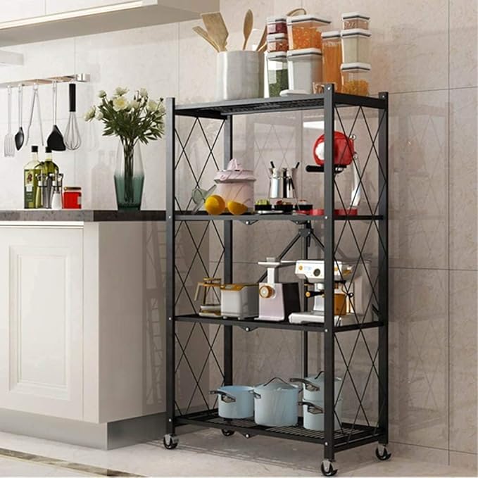 CITRODA 4 Shelf Multipurpose Storage Rack with Wheels
