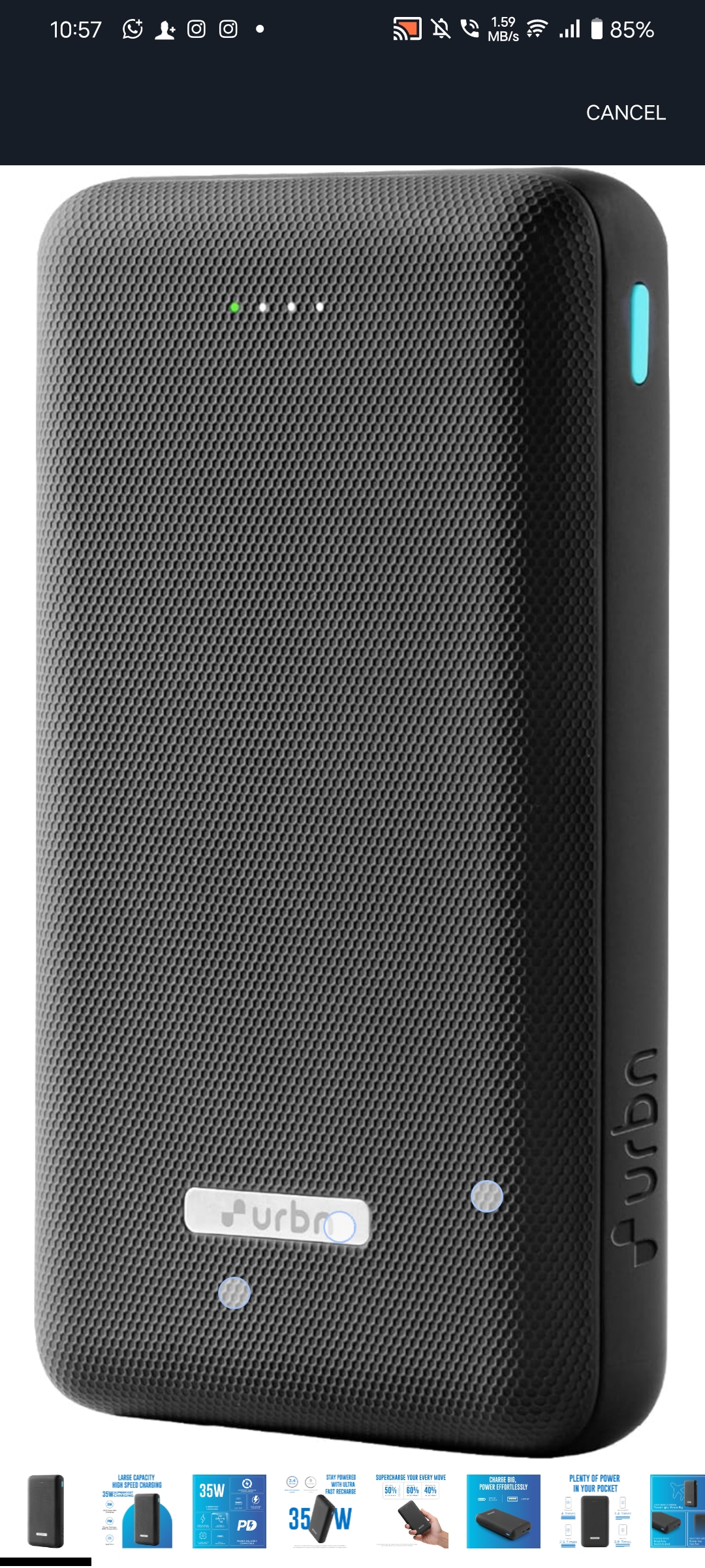 URBN 20000mAh 35W Turbo Fast Charging Power Bank