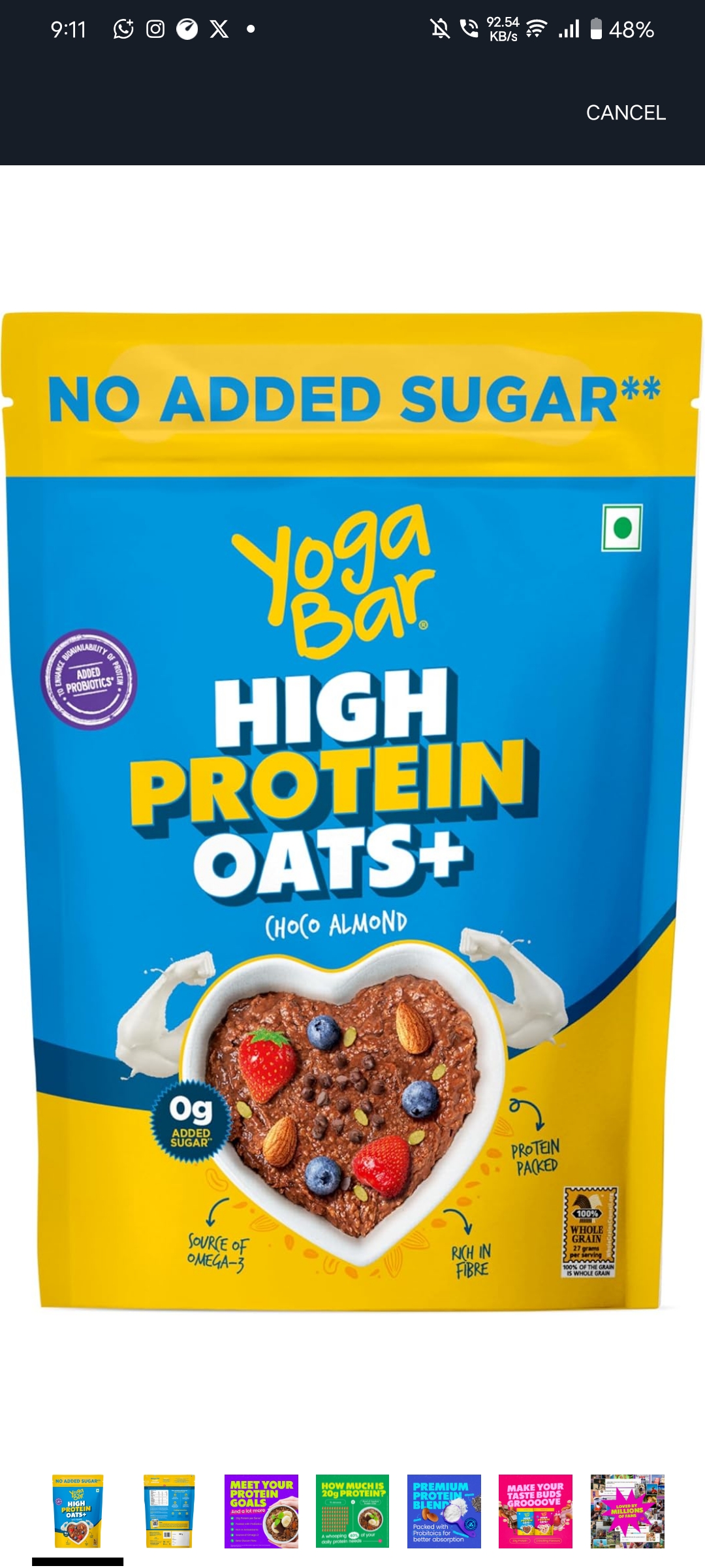 Yogabar Oats High Protein 850g
