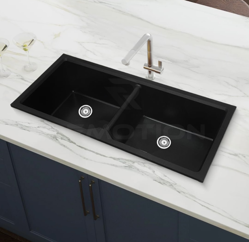REMOTION Granite Quartz Double Bowl