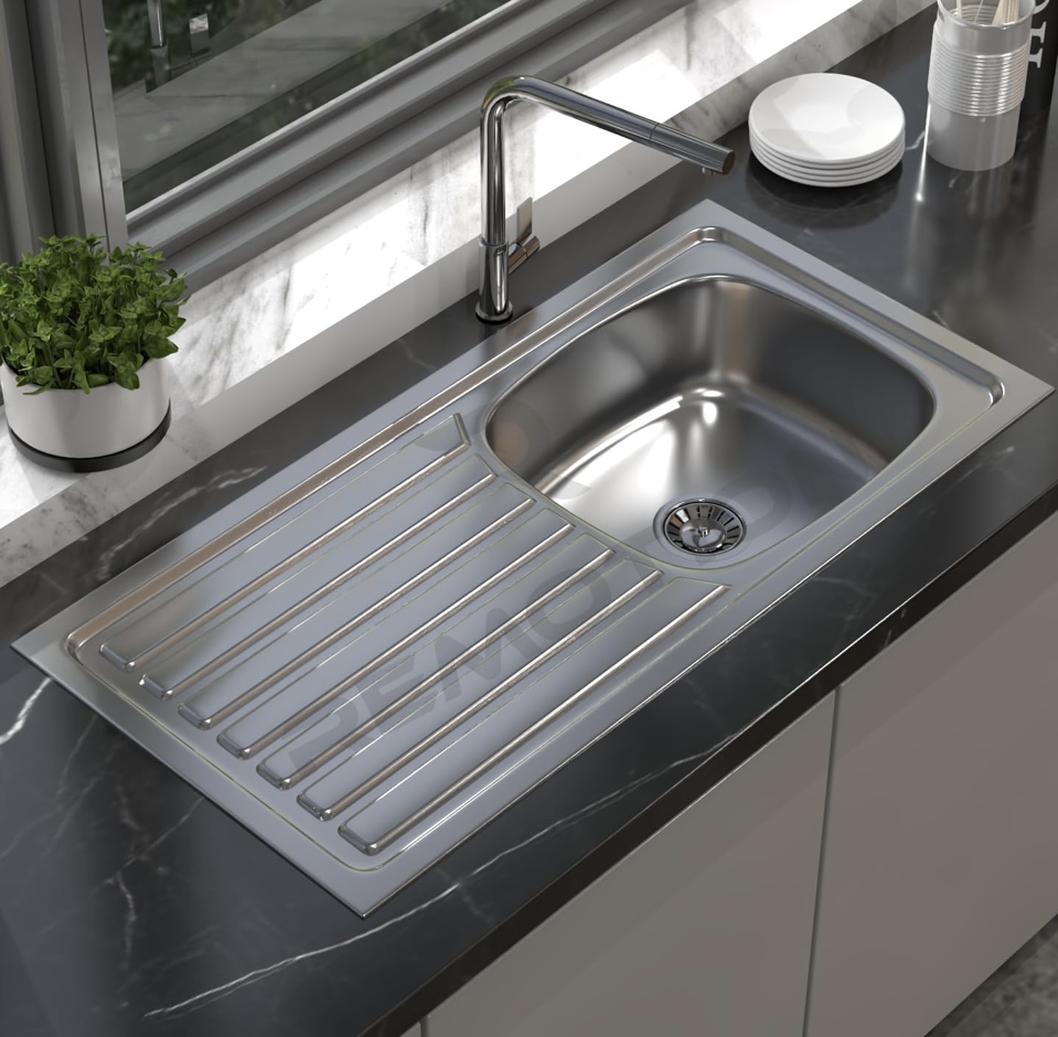 REMOTION 304 Grade Stainless Steel Single Bowl Kitchen Sink