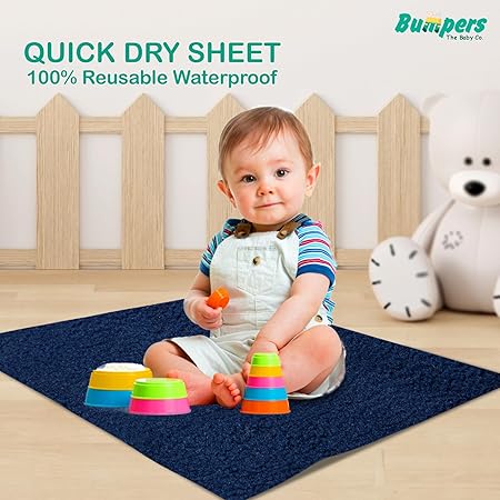 Bumpers Waterproof Quick Dry Sheet for Baby|Bed Pad Extra Absorbent Washable Matress
