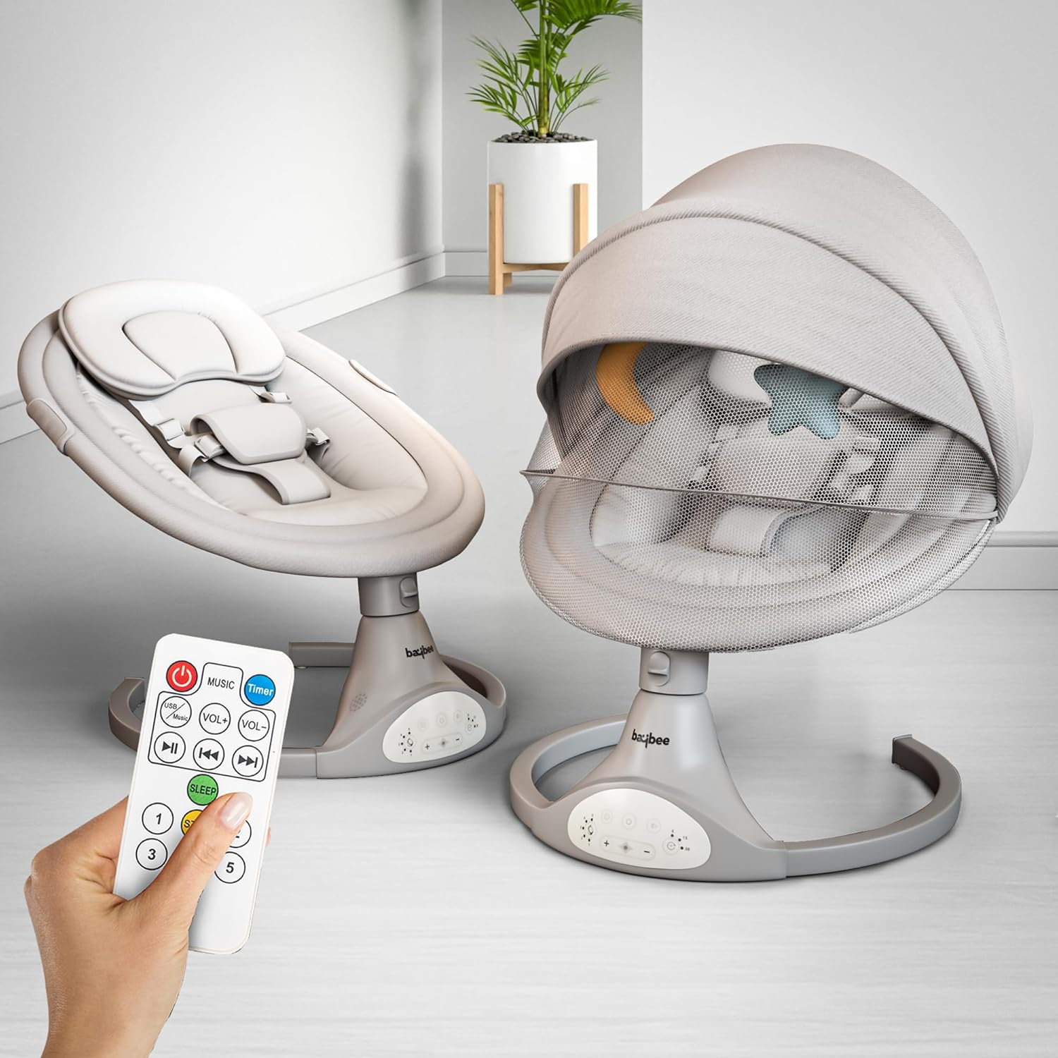 aybee Automatic Electric Swing Cradle for Newborn Baby with Adjustable Speed