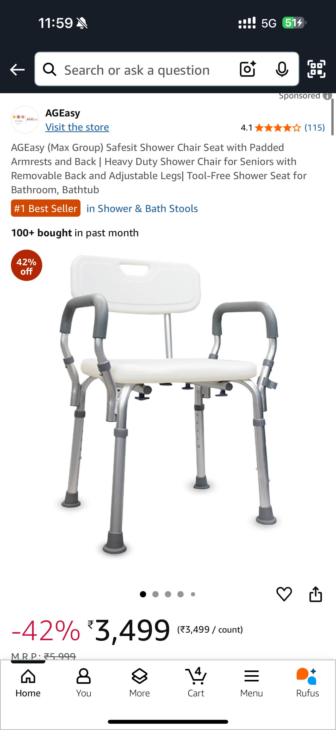AGEasy (Max Group) Safesit Shower Chair Seat
