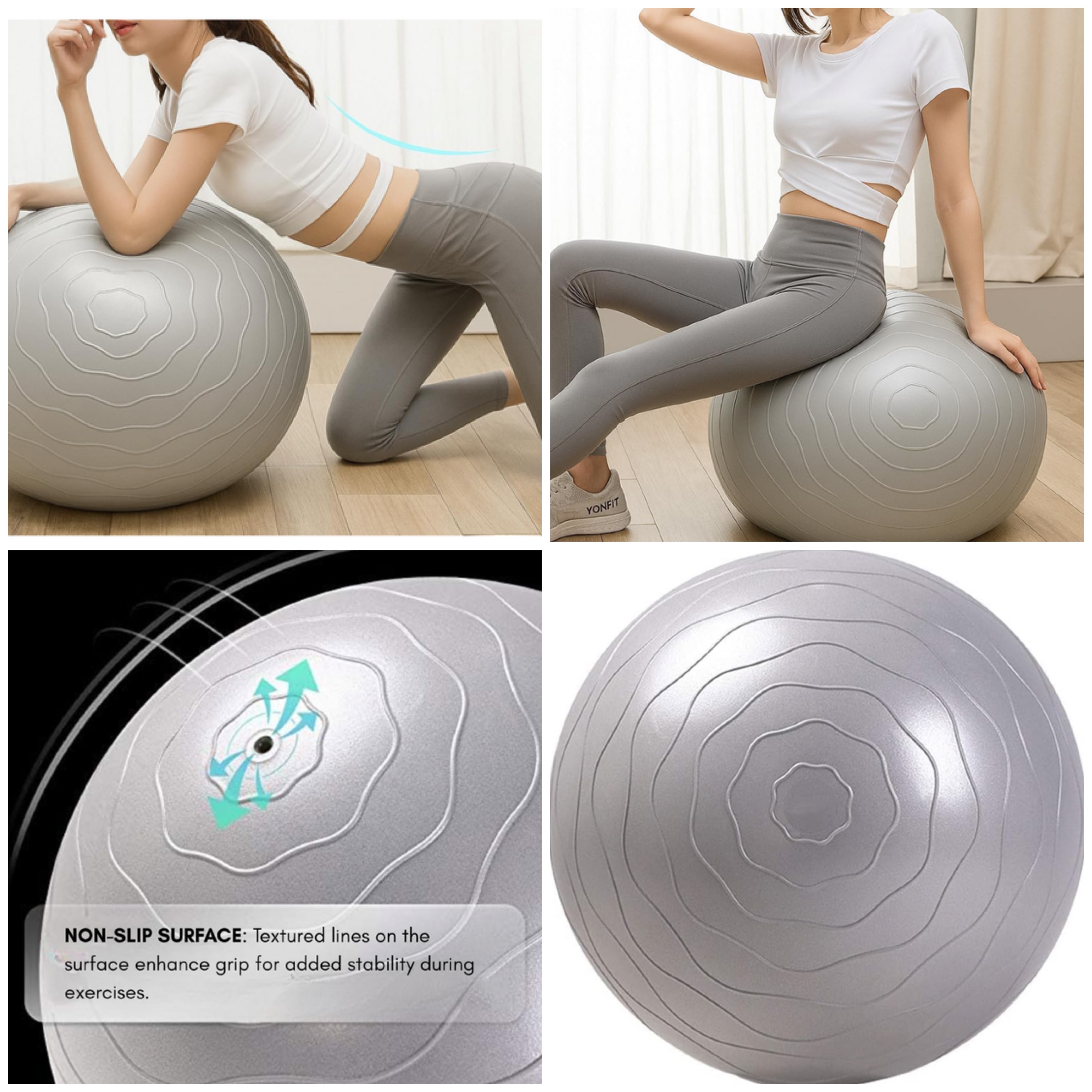 STAR WORK Multipurpose Gym Ball for Exercise & Balance