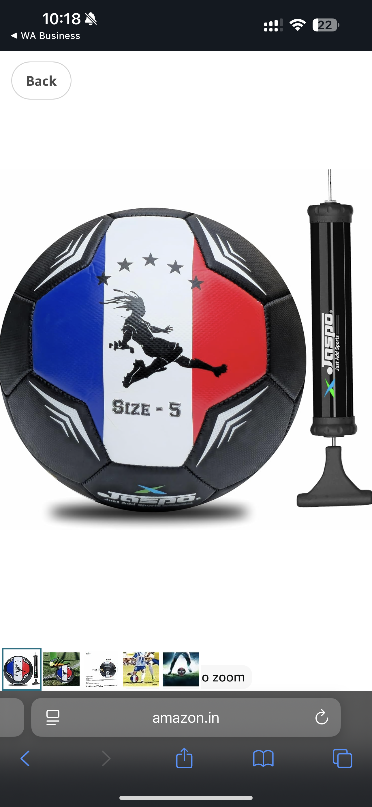 jaspo Soccer Champ Football, Tpu Material, Machine Stitched, Size 5, Under 12 Years Age