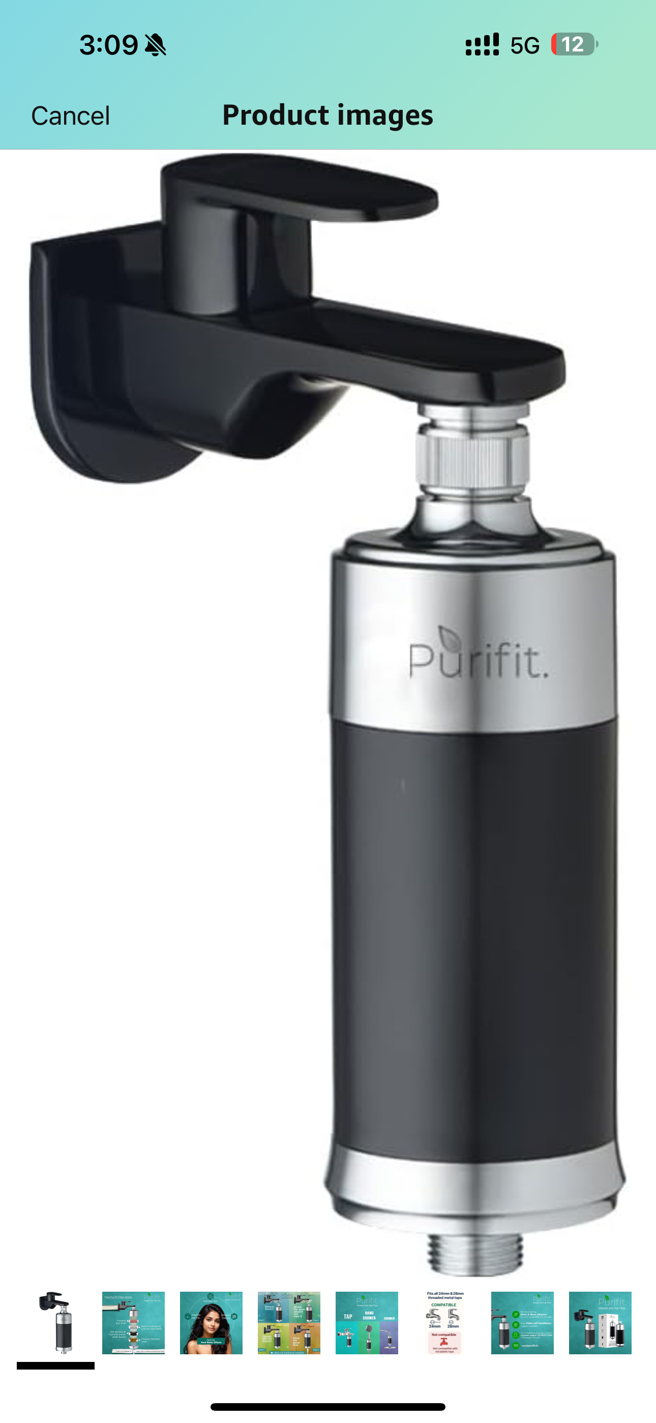 Purifit Plastic Chrome Shower And Tap Filter For Hard Water|Water Softener For Bathroom|Hard Water