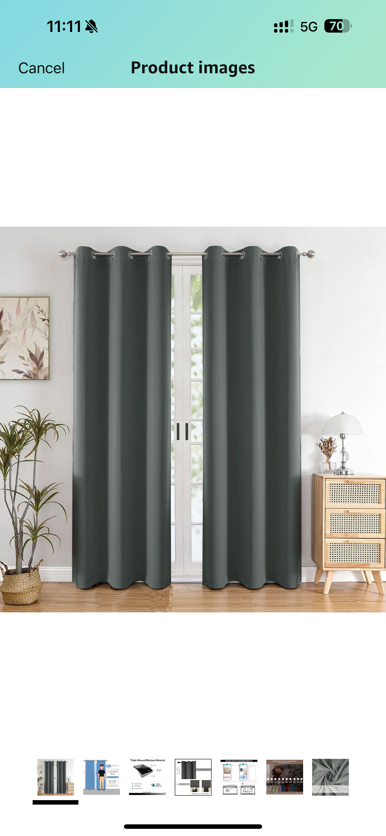 HOMEMONDE Blackout Curtains 7 Feet Set of 2 - Thermal Insulated, Noise Reduced Door Curtain, 71% Room Darkening - Grey (84 Inches, 213.36L x 118W CM)