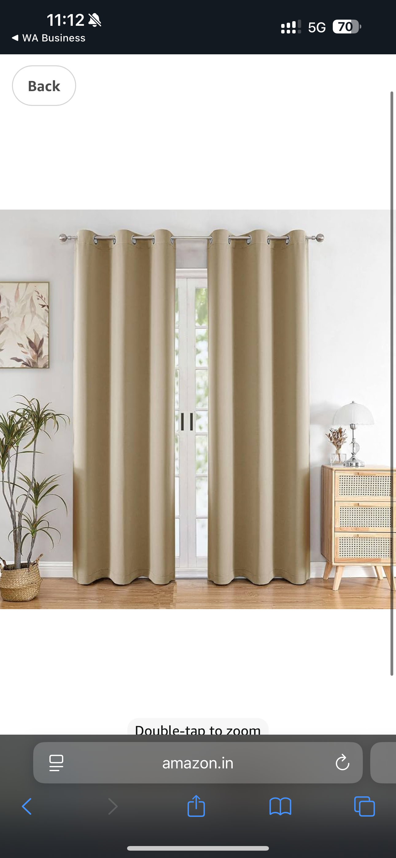 HOMEMONDE Solid Blackout Curtains 8 Feet Long - Thermal Insulated Curtains for Long Door, 70% Room Darkening Drapes for Living Room, Bedroom, 96 Inches Pack of 2, (Beige, 243.84 x 118 CM)