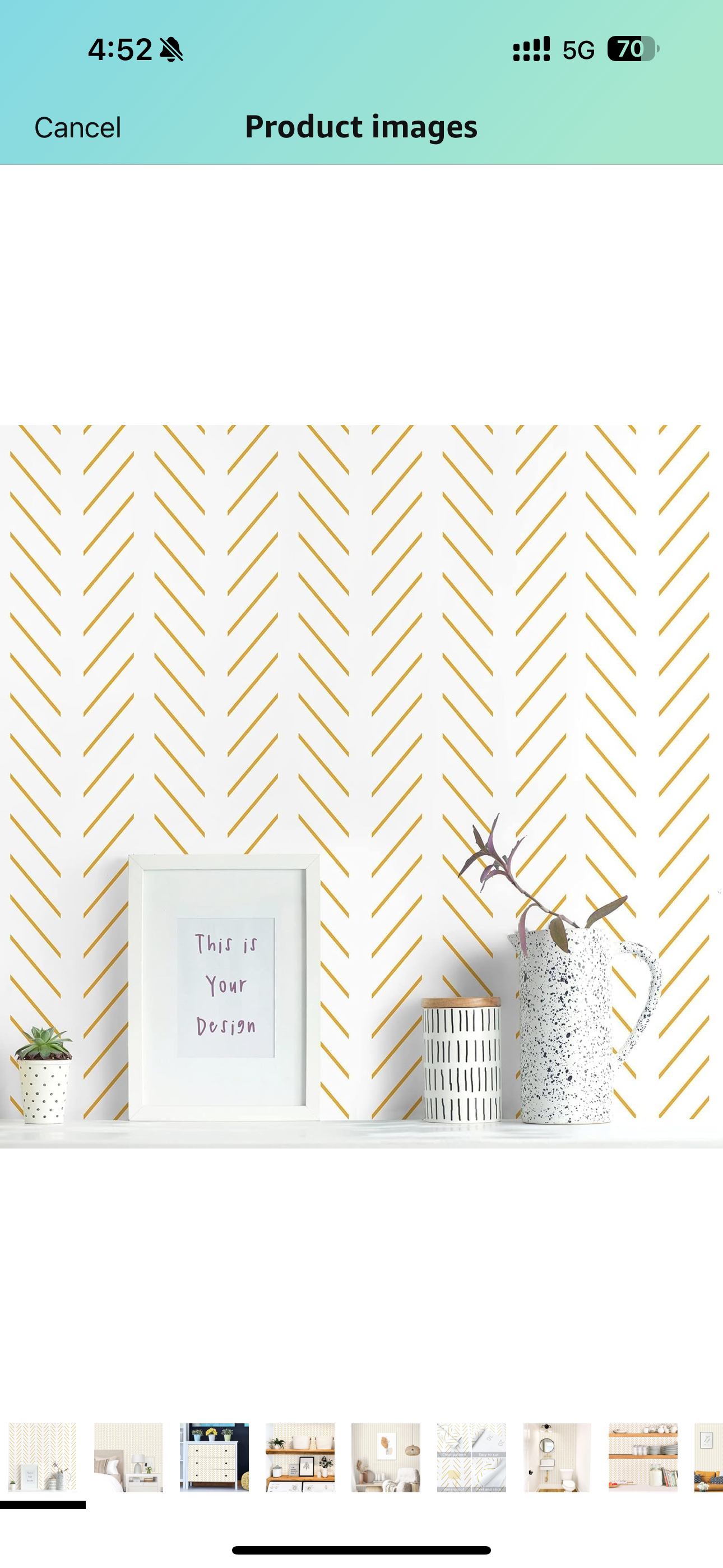 TEKCOOL Beige and White Peel and Stick Wallpaper Modern Herringbone Contact Paper Bathroom