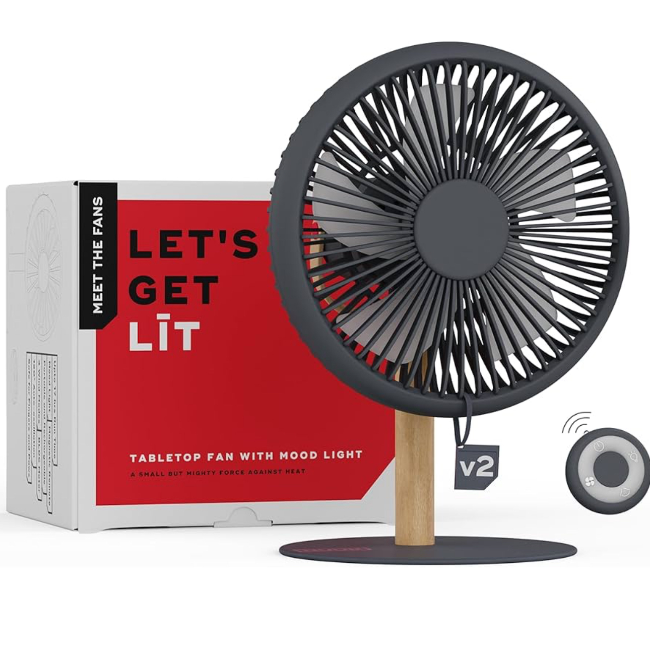 NUUK LIT v2 Cordless & Rechargeable 7 Inch Table Fan with Night Light & Remote Contro