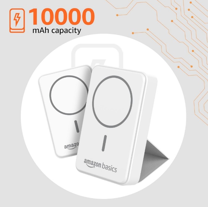 Amazon Basics 10000mAh 20W Fast Charging Power Bank and 15W Wireless Output