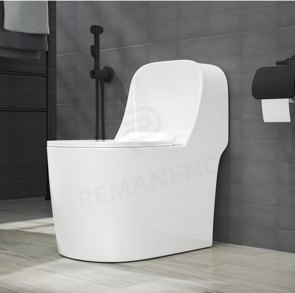 REMANENCE Premium One-Piece Floor Mounted Western Toilet with Soft Close Seat Cover