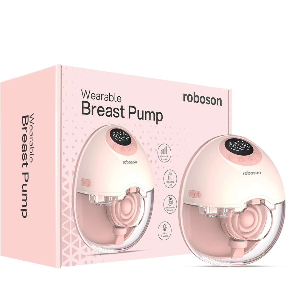 Roboson Wearable Electric Breast Pump for Feeding Mothers, Portable & Rechargeable Electrical