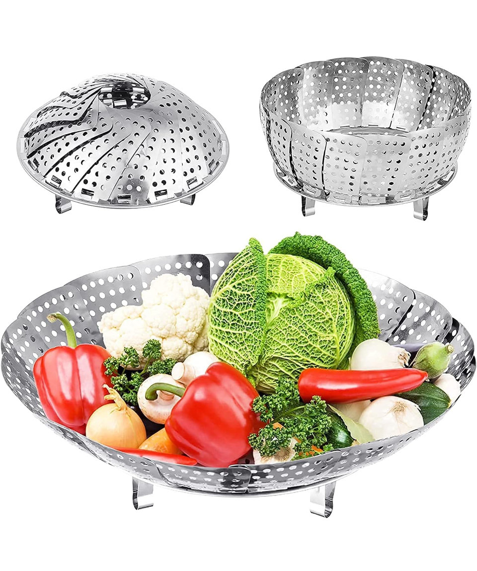 DDN_R_ Vegetable Steamer Basket Stainless Steel Vegetable Steamer for Cooking Vegetable & Fruits/Salad/Steaming with Insert for Pots,