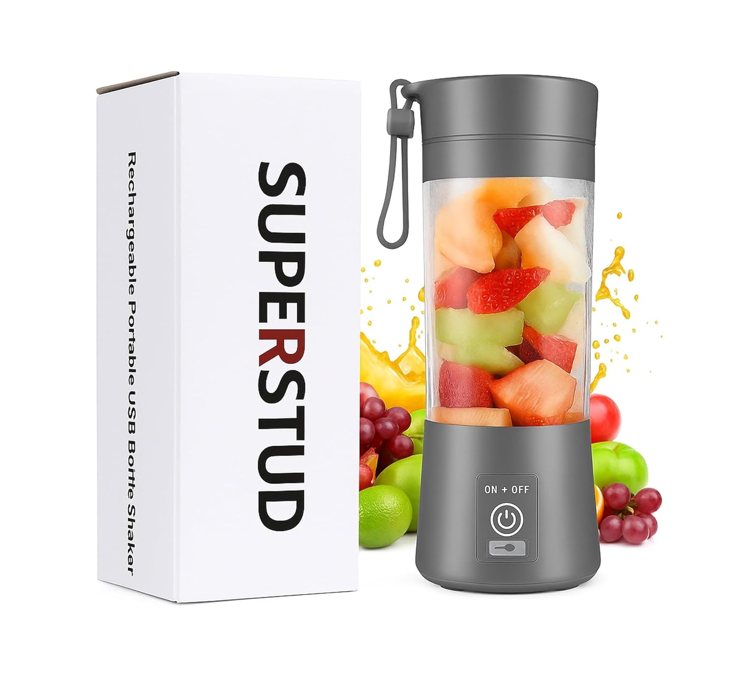 SUPERSTUD Portable USB Juicer Blender for Juices and Smoothie, Milk Shakes, Compact Smoothie Maker for Gym, Office, & Kitchen || Blender Mixer Grinder (GREYRich)