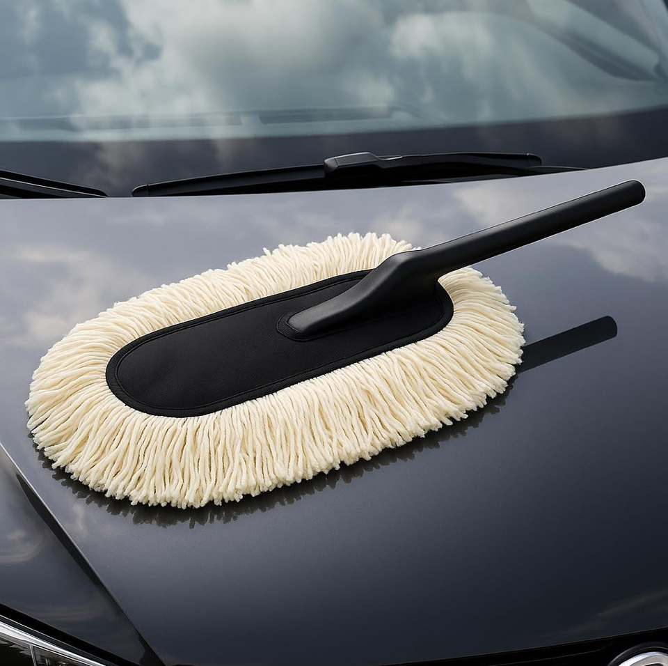 SUPERSTUD Car Duster Microfiber Brush Wax Coated || Premium Wax-Coated Shine & Dust Removal Cars/SUV/All Types of Vehical Duster Brush