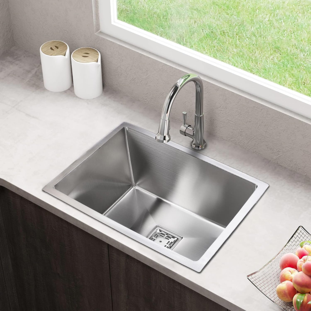 REMANENCE Premium 304 Stainless Steel Sink For Kitchen Handmade Sink Single Bowl With Sound Proof Pads