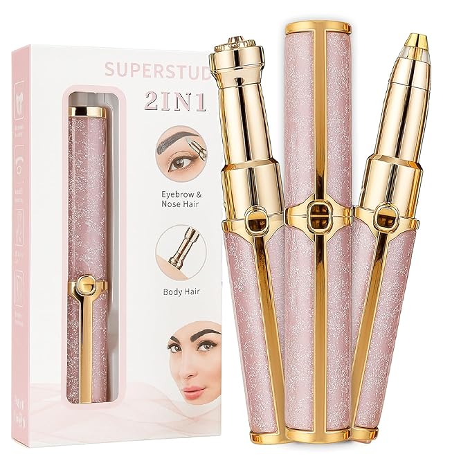 SUPERSTUD Eyebrow Trimmer for Woman All in One, 2-in-1 Eyebrow Epilator, Women Face Trimmers