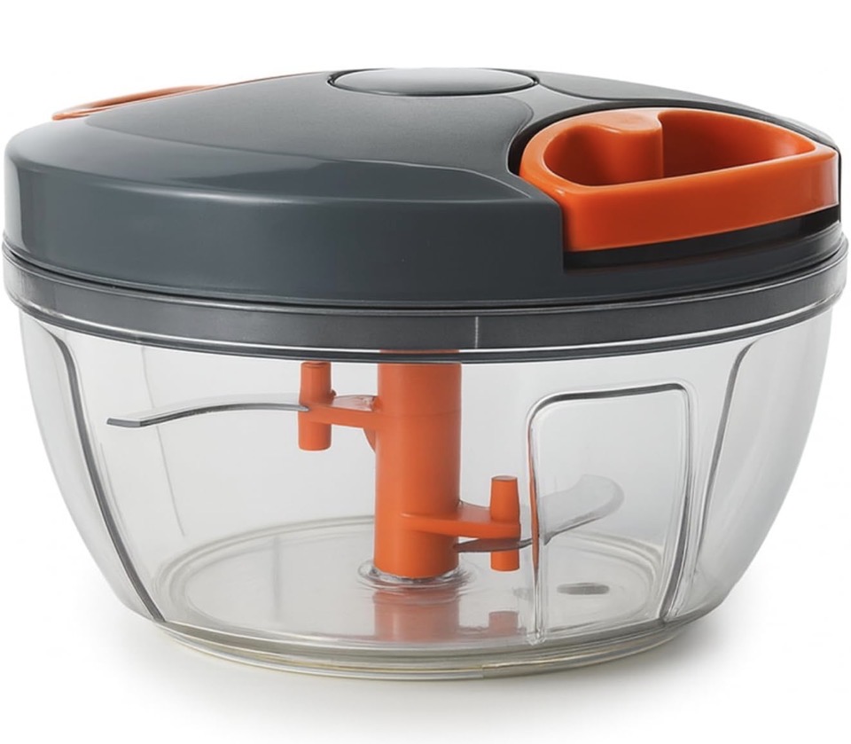 JIVEEX 2 In 1 450 ml Dori Handy Manual Chopper | Compact Cutter with 3 Stainless Steel Blades