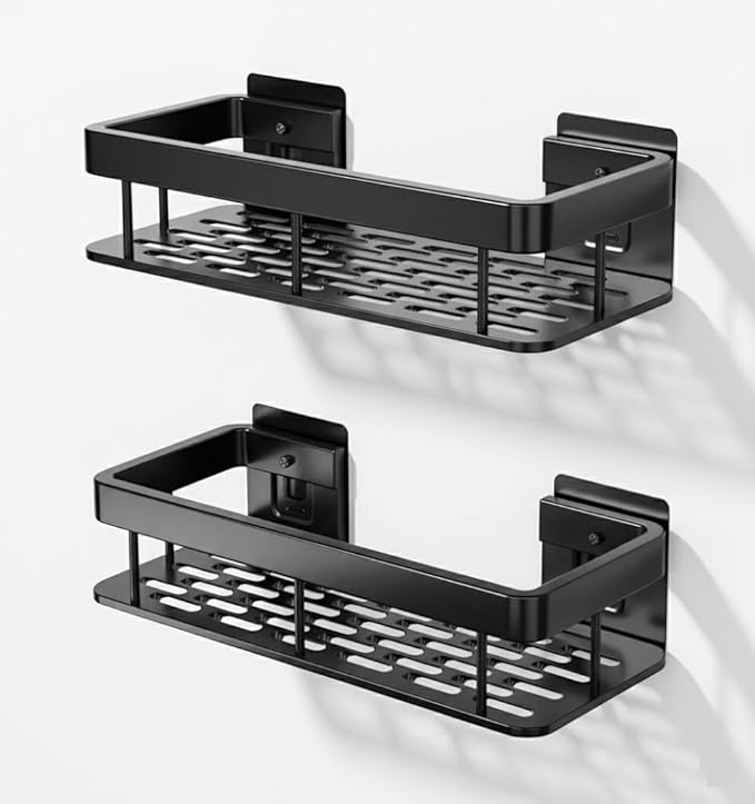 2-Pack Aluminium Self Adhesive Bathroom Shelf