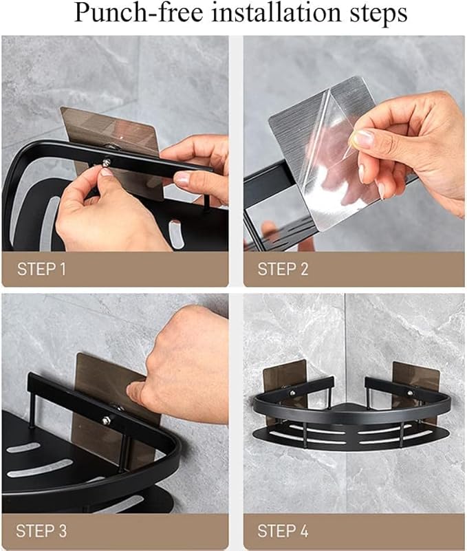 Pack of 2 Multipurpose Bathroom Corner Shelf