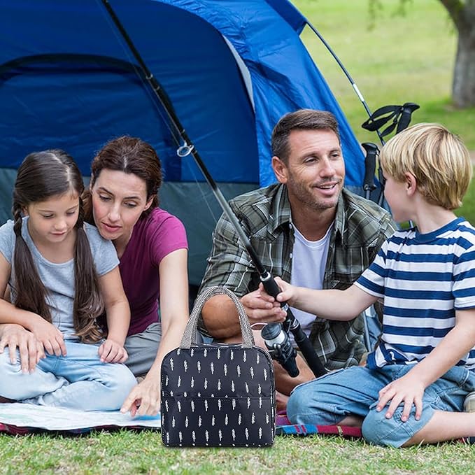 Pelton Insulated Lunch Bag for Office Women Men Kids Tiffin Bag Blue Feather