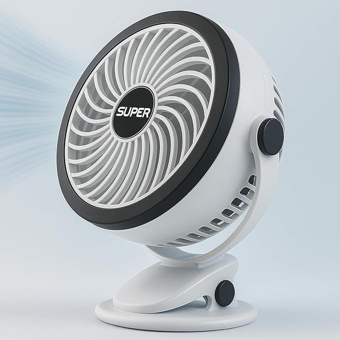 AYSIS 1200mAh Rechargeable 6 Inch Desktop Mini Fan, Portable Mini Clip On Fan