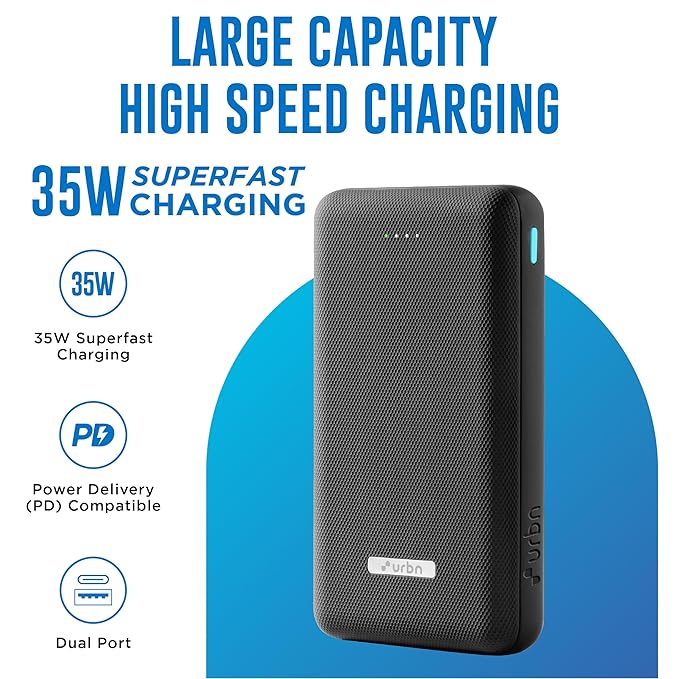 URBN 20000mAh 35W Turbo Fast Charging Power Bank