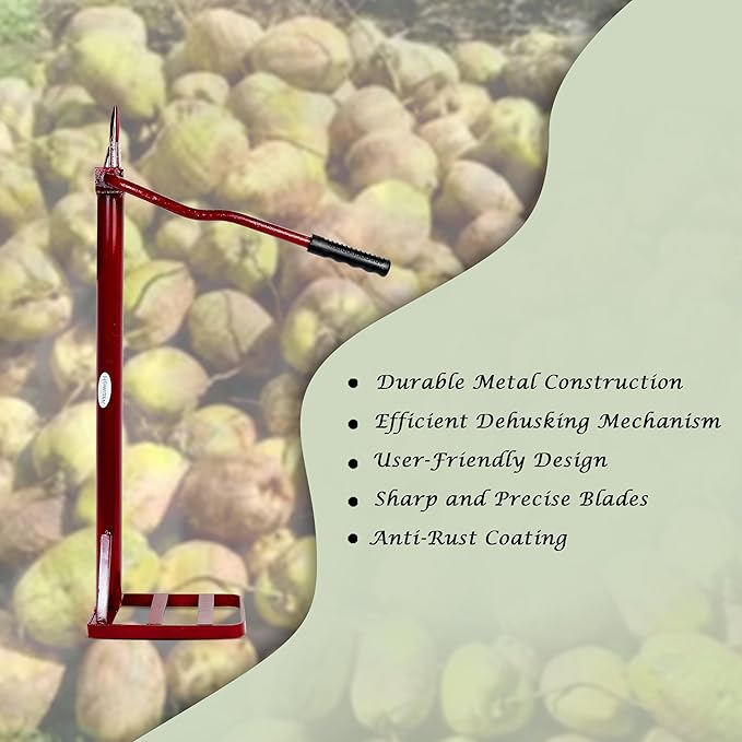 Coconut Husk Peeler with Handle Grip