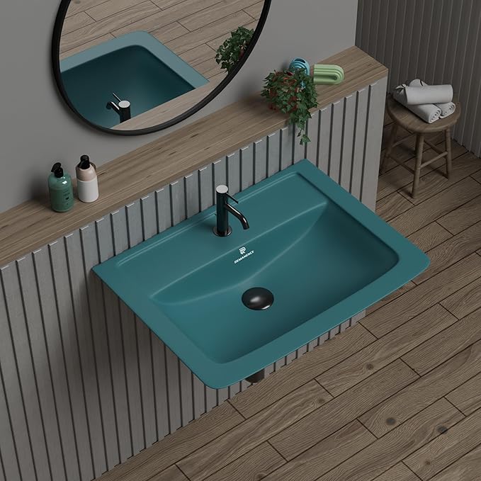 REMANENCE Ceramic Wall Hung Corner Wash Basin for Bathroom