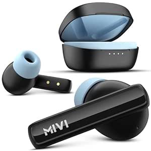Mivi DuoPods Sync Earbuds [New Launch], 60 Hours Playtime, AI-ENC for HD Calls, 13mm Drivers, IPX 4.0, BT v5.3, Made in India True Wireless Bluetooth Ear Buds