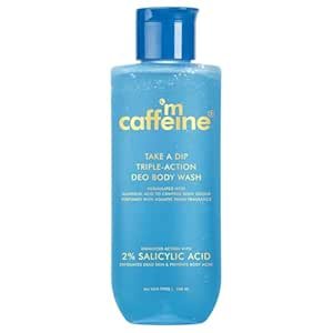 mCaffeine 2% Salicylic acid , 3-in-1 Perfume Body Wash - Odour Control, & Long Lasting Aqua Fresh Fragrance | Exfoliates & Smoothens Skin | Prevents Body Acne | Mandelic Acid | For Men & Women (250 ml)