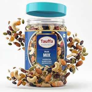 Tauffa Trail Mix - Healthy Snacking, 500g| Premium Blend of Nuts, Seeds, Dried Fruits | Energy Boosting Snack for Fitness, Office, Travel & More | High Fiber & Protein | 100% Natural & Vegan