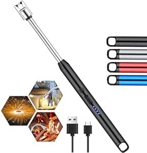 DODGE 'N WOLVES Upgraded Rechargeable Electric Gas Lighter for Kitchen Cooking Gas Stove , 360° Flexible Neck Arc Lighter Plasma Flameless Windproof USB Lighter - 400 Uses in Single Charge