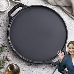 PANCA Pre-Seasoned Cast Iron Dosa Tawa 30 cm | Heavy Roti/Chapati Tawa for Gas & Induction | Chemical-Free, Naturally Non-Stick Pan (Cast Iron Tawa)
