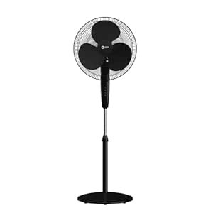 Orient Electric Stand 81 400 MM Pedestal Fans | 100% Copper Motor, High Air Delivery | Millitary Grade Guard | 3 Speed Control, Adjustable Height| Stand Fan for Home |2 Year Warranty by Orient |Black