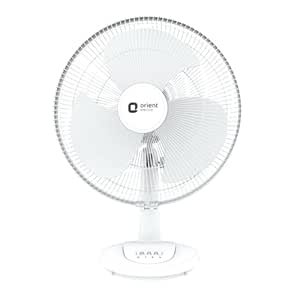 Orient Electric 400 mm Table 77 | High Speed Table Fan for Home|100% Copper Motor with Thermal Overload Protection | 90 Degree Oscillation | 3 Speed Control | Military Grade Guard | White
