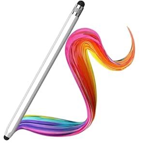 Elfora 2 in 1 Tablet Stylus Pen for All Touchscreen Devices | Rubber Tip Capacitive Stylus with Magnetic Design | Compatible with iOS, Windows Tablets & Android Smartphone Phones – White