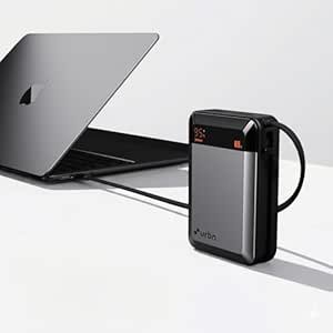 URBN 20000 mAh 65W Ultra Volt Power Bank | Dual Output | PD + QC Compatible | LED Display | Two-Way Fast Charge | Pass-Through Charging | for MacBook Air, iPhone, Samsung, Android & More (Grey)