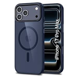 iPhone 17 Pro Max Magsafe Hard Back Case | Matte Design & 360° Protection | Military-Grade Apple iPhone 17 Pro Max Cover | Strong Magnet Back - Blue