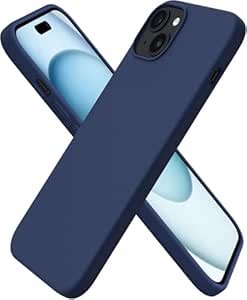 iPhone 15 Plus Silicone Back Case | Shock Proof Design & Camera Protection | Premium Rubberised Apple iPhone 15 Plus Cover (Microfiber Lining) | Ultra Smooth Silicone - Dark Blue