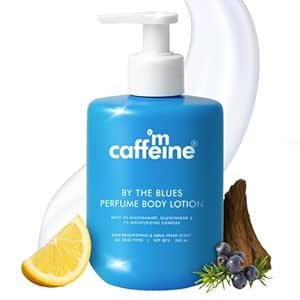 mCaffeine 5% Niacinamide & Glutathione for Brightening & Detan By The Blues Perfume Body Lotion 300ml | | Aquatic-Woody Fragrance | 72H Moisturization| Daily Use Winter Cream Bodylotion for Men & Women | Dry Skin